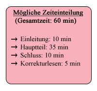 Mgliche Zeiteinteilung fr eine lineare Errterung